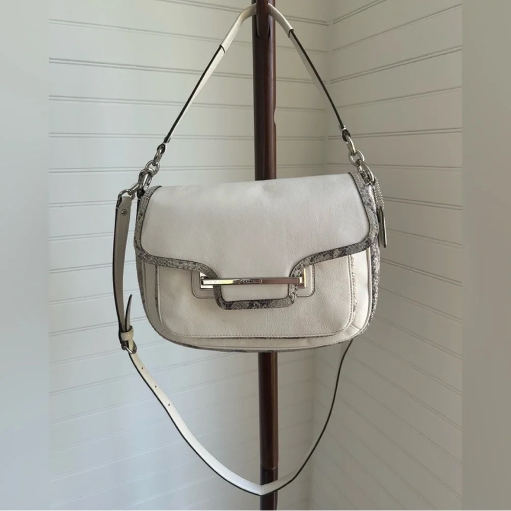 EUC COACH TAYLOR MIXED EXOTIC FLAP SHOULDER BAG - Picture 2 of 10